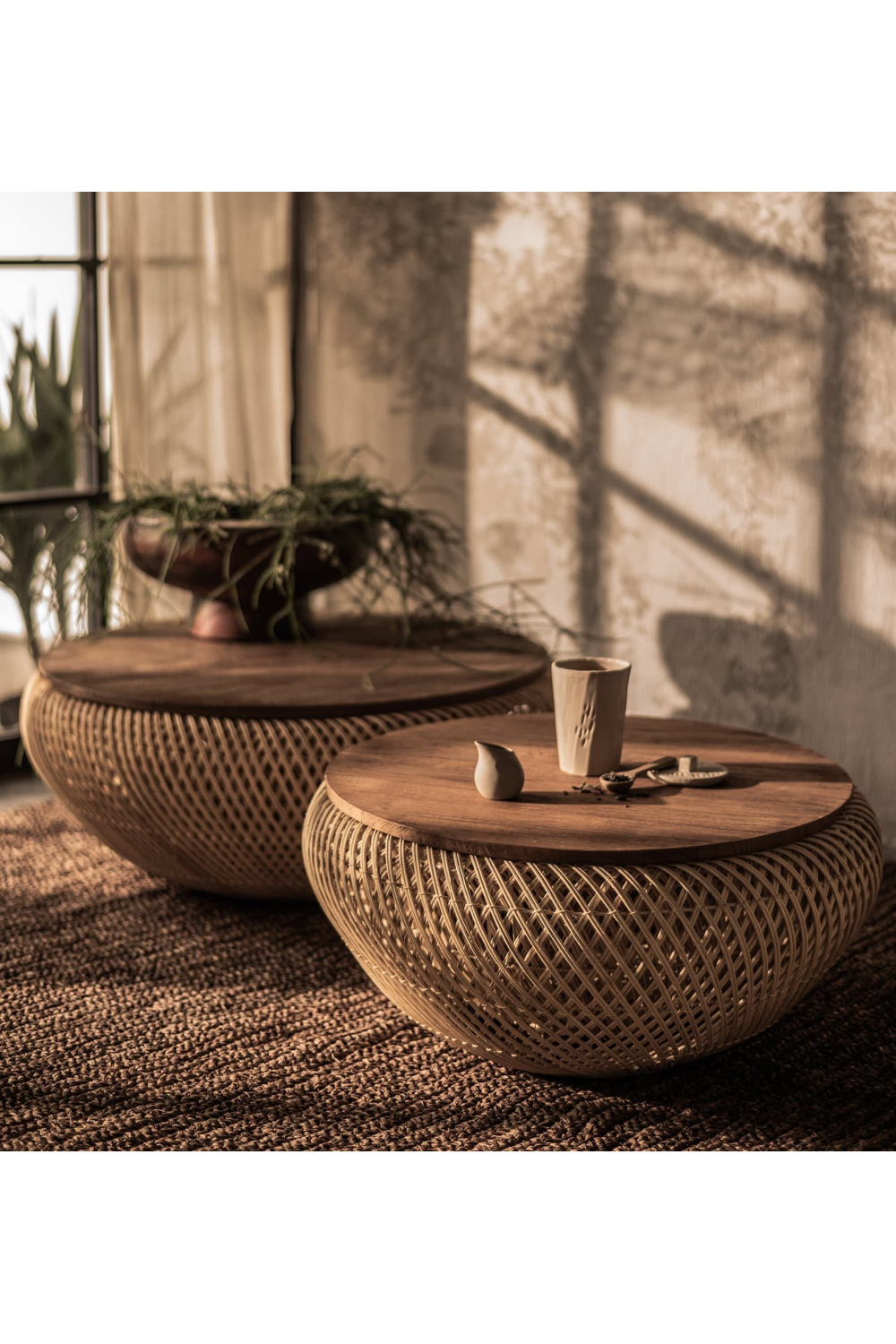 Round Interlaced Rattan Coffee Table | Bodhi Wave | OROA.com