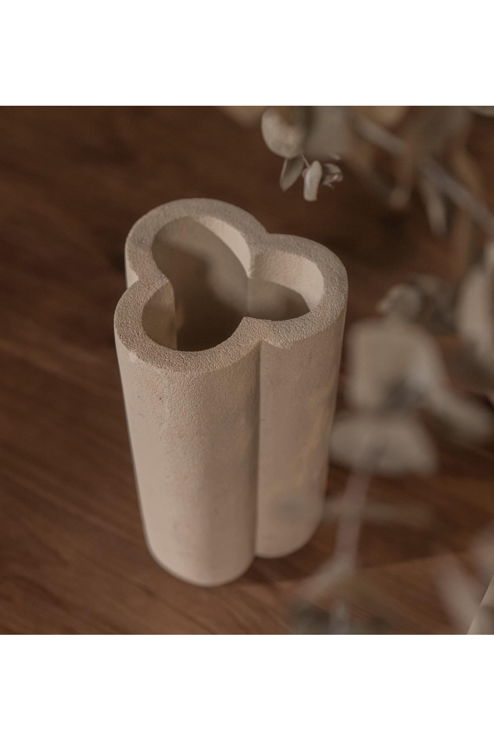 White Sculptured Sandstone Vase | dBodhi |  OROA.com