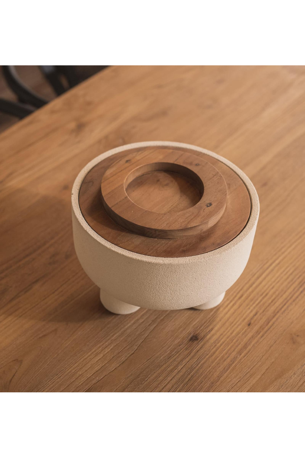 Sandstone Pedestal Lidded Bowl | dBodhi Elin |  OROA.com