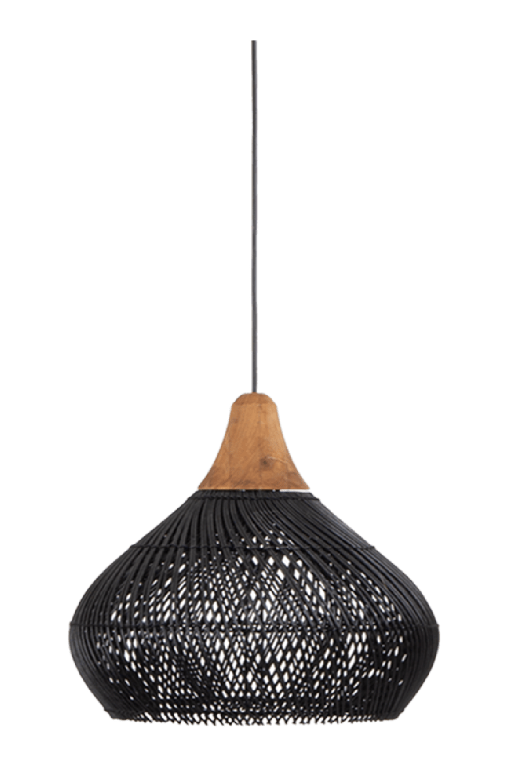 Black Braided Rattan Hang Lamp | dBodhi Bell | OROA.com