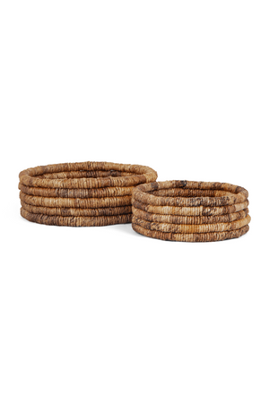Round Woven Abaca Low Basket Set (2) | dBodhi Caterpillar Ambang | OROA.com