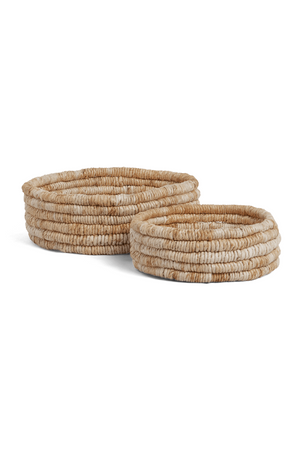 Round Woven Abaca Low Basket Set (2) | dBodhi Caterpillar Ambang | OROA.com