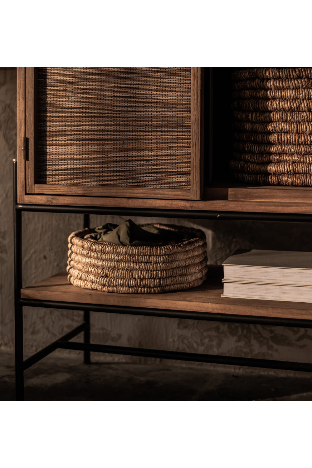 Round Woven Abaca Low Basket Set (2) | dBodhi Caterpillar Ambang | OROA.com