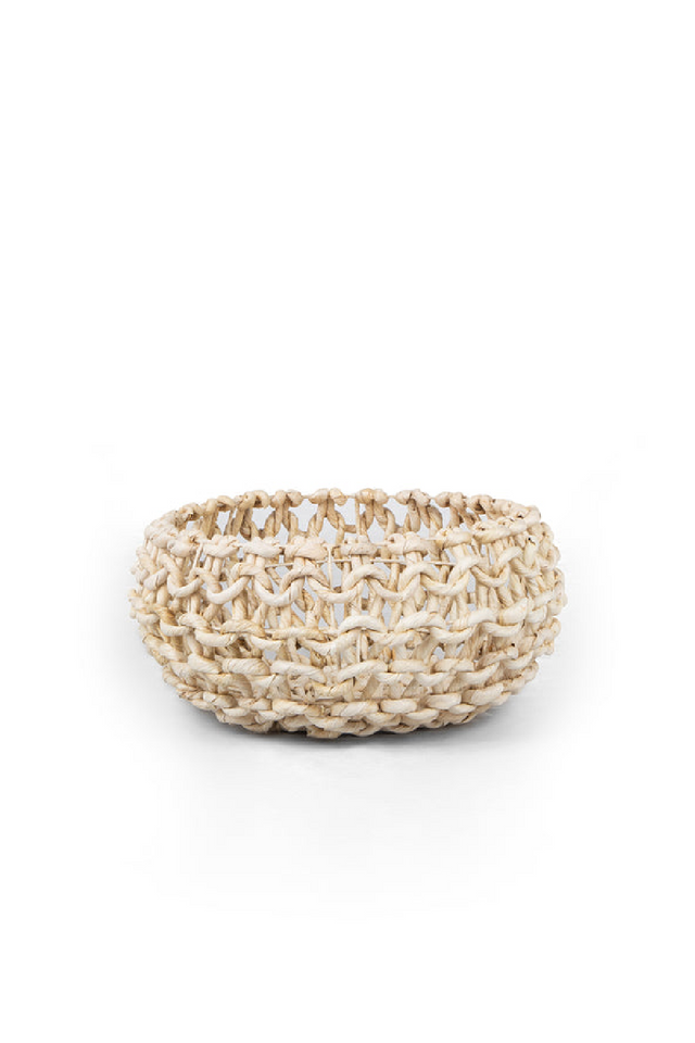 Interlaced Abaca Low Basket | dBodhi Kaba | OROA.com