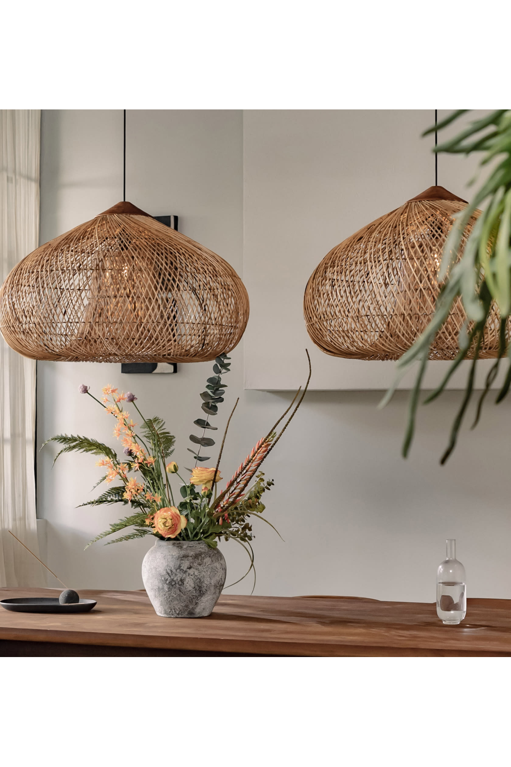 Brown Rattan Drum Lamp | dBodhi Kulit |  OROA.com