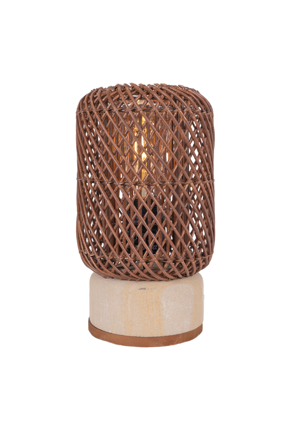 Brown Rattan Cylindrical Table Lamp | dBodhi Pole | OROA.com