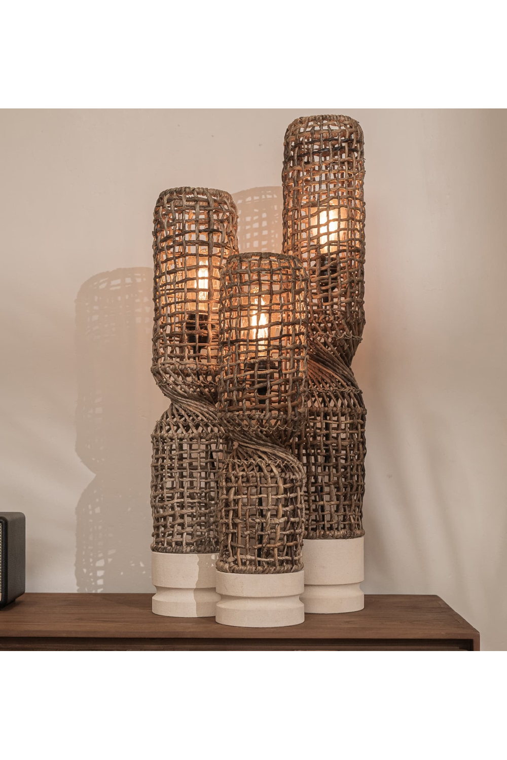 Abaca Rustic Table Lampshade | dBodhi Twister | OROA.com