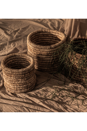 Round Woven Abaca Basket Set (2) - M | dBodhi Caterpillar Ambang | OROA.com