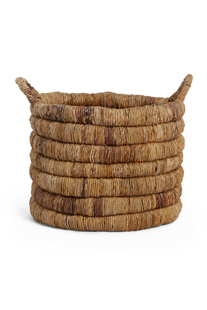 Round Abaca Basket With Handle | dBodhi Caterpillar Sago | OROA.com