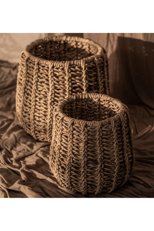 Modern Weaved Abaca Round Basket | dBodhi Batur | OROA.com