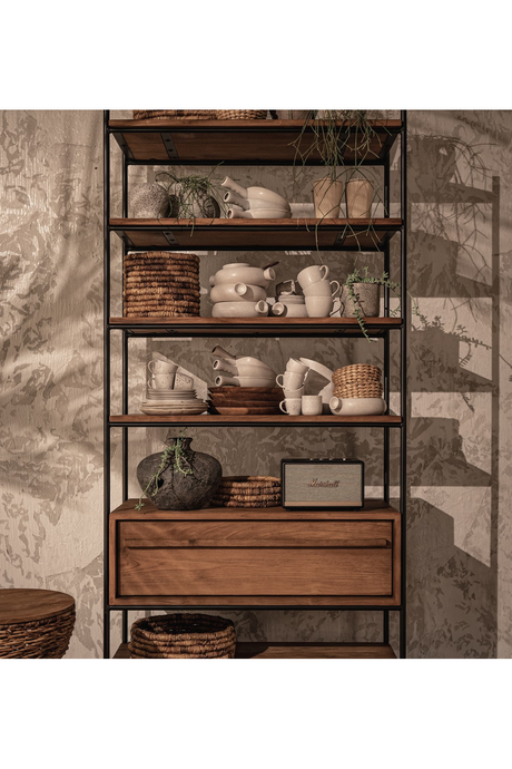 Teak Wood 1-Drawer Open Cabinet | dBodhi Outline | OROA.com