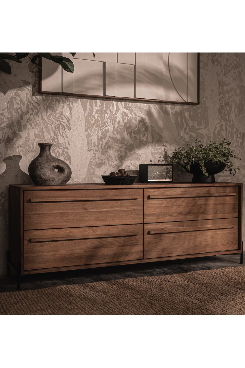 Natural Teak 4-Drawer Dresser | dBodhi Outline | OROA