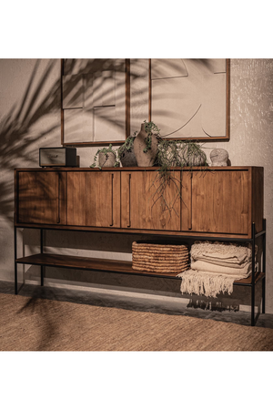 Wooden Farmhouse Sideboard With Undershelf | dBodhi Outline | OROA.com