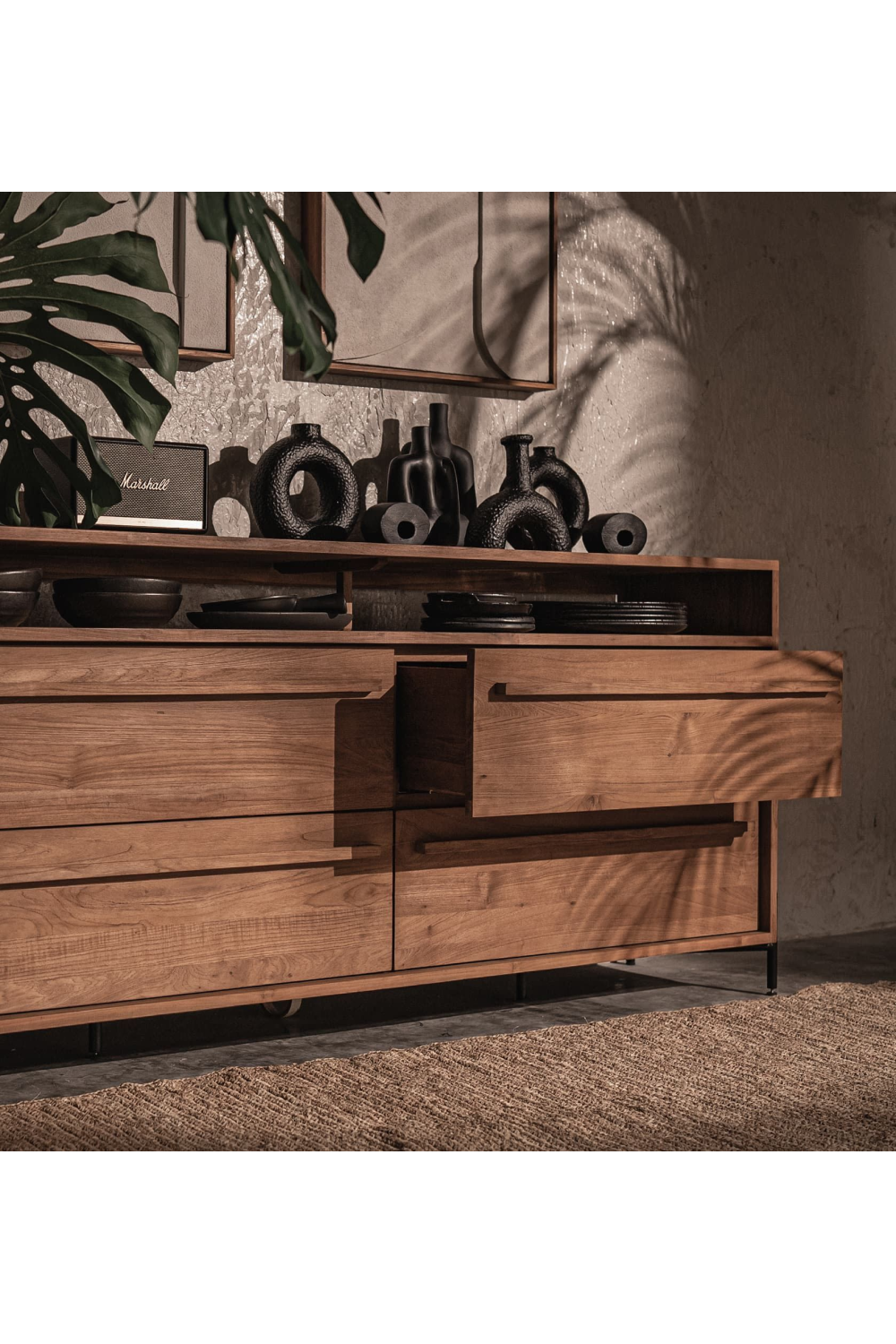 Natural Teak 4-Drawer Dresser | dBodhi Outline | OROA