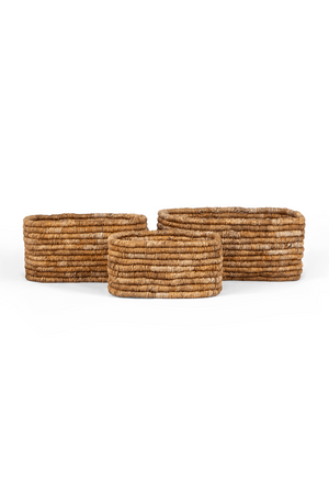 Rectangular Woven Abaca Basket Set (3) | dBodhi Caterpillar Ambang | OROA.com