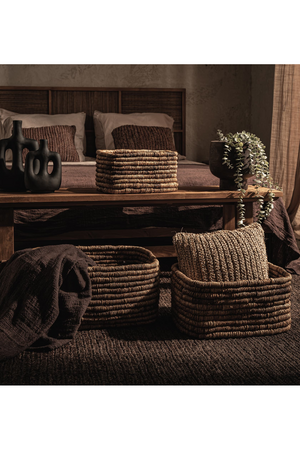 Rectangular Woven Abaca Basket Set (3) | dBodhi Caterpillar Ambang | OROA.com