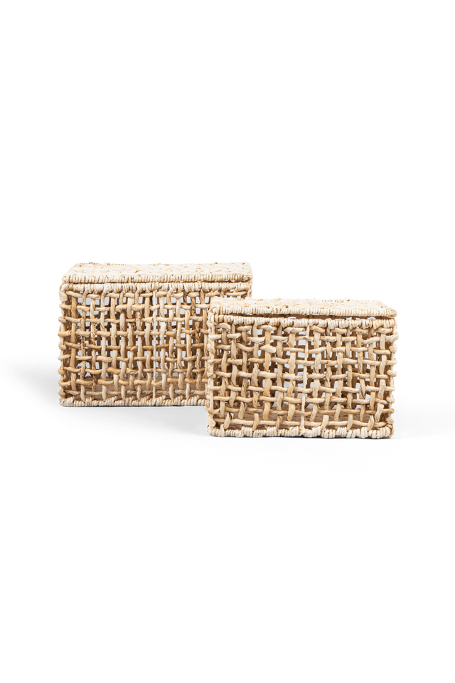 Rectangular Weaved Abaca Basket Set (2) | dBodhi Rinjani | OROA.com