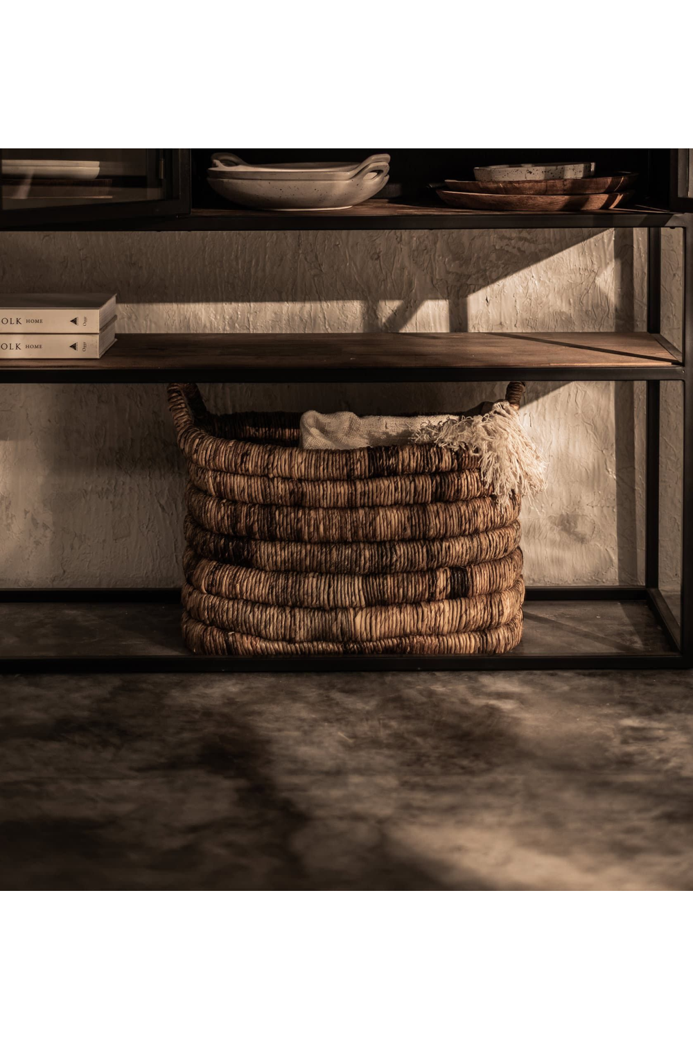 Abaca Basket With Handle | dBodhi Caterpillar Sago | OROA.com