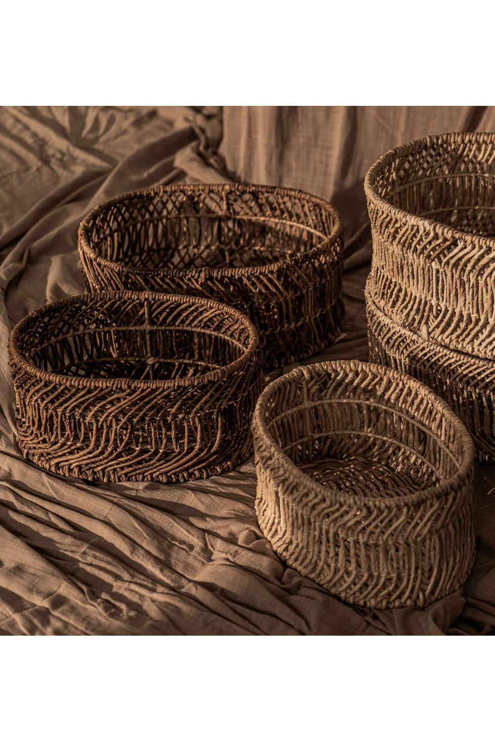 Oval Woven Abaca Basket Set (2) | dBodhi Kawi | OROA.com