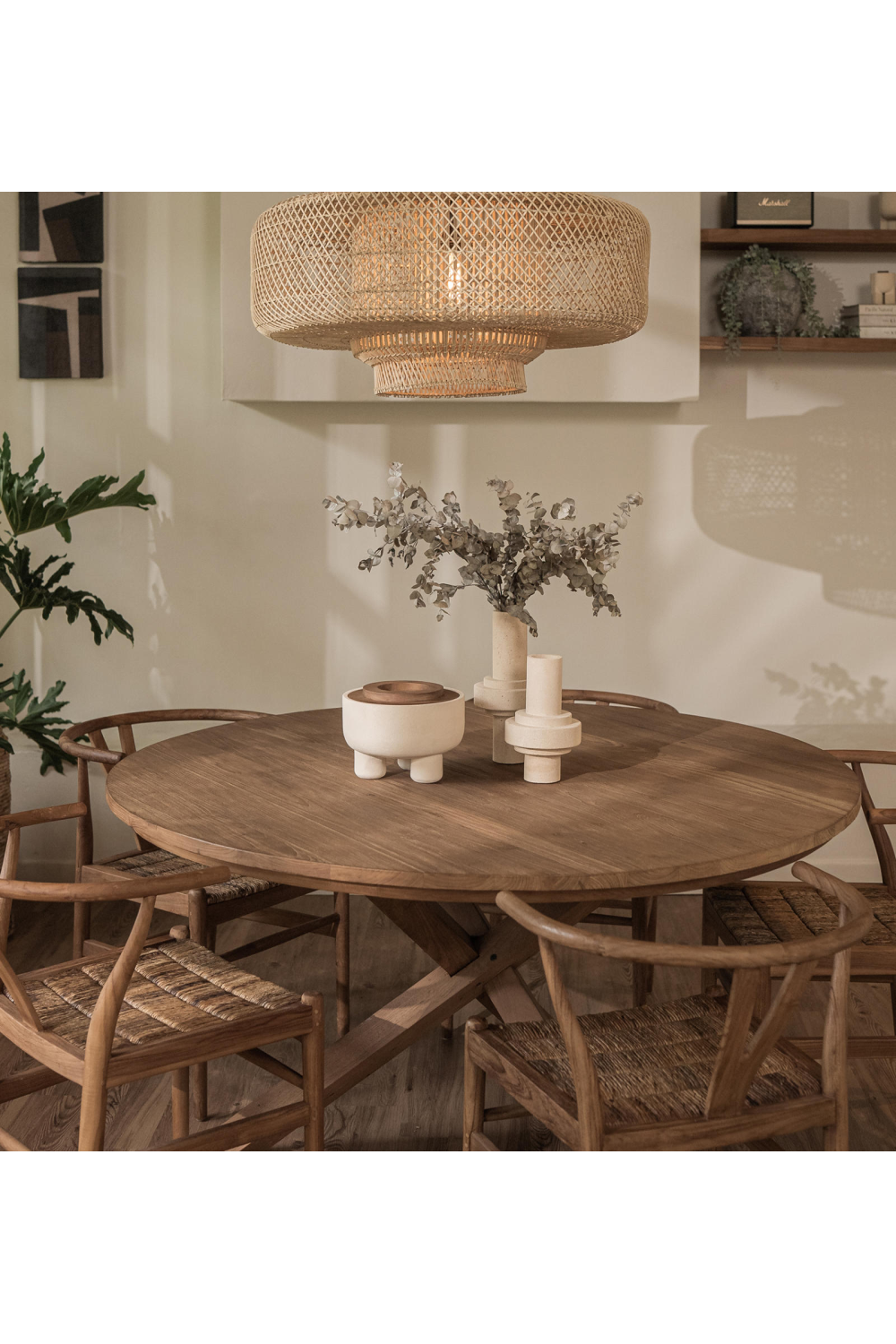 Solid Teak Round Dining Table | dBodhi Xono  | OROA.com