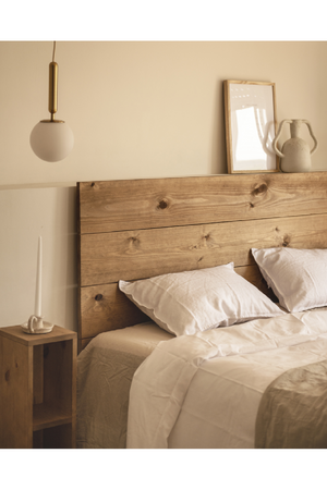 Straight-Cut Pine Wood Headboard | Decowood Flanders | Oroa.com