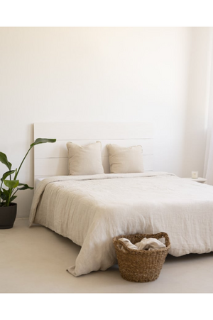 Straight-Cut Pine Wood Headboard | Decowood Flanders | Oroa.com