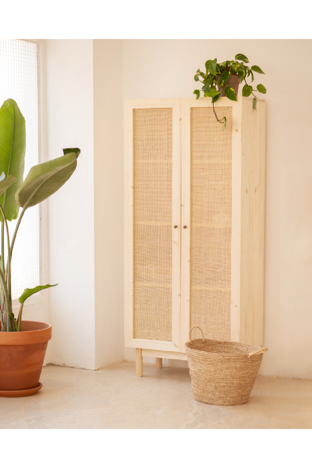Rattan 2-Door Cabinet | Decowood Frida | Oroa.com