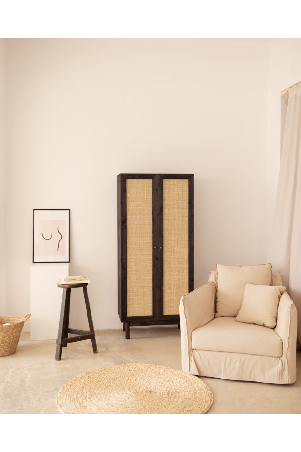 Rattan 2-Door Cabinet | Decowood Frida | Oroa.com