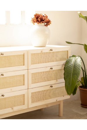 Rattan Weave 6-Drawer Chest | Decowood Frida | Oroa.com