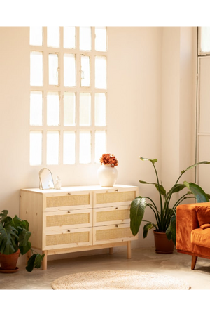 Rattan Weave 6-Drawer Chest | Decowood Frida | Oroa.com