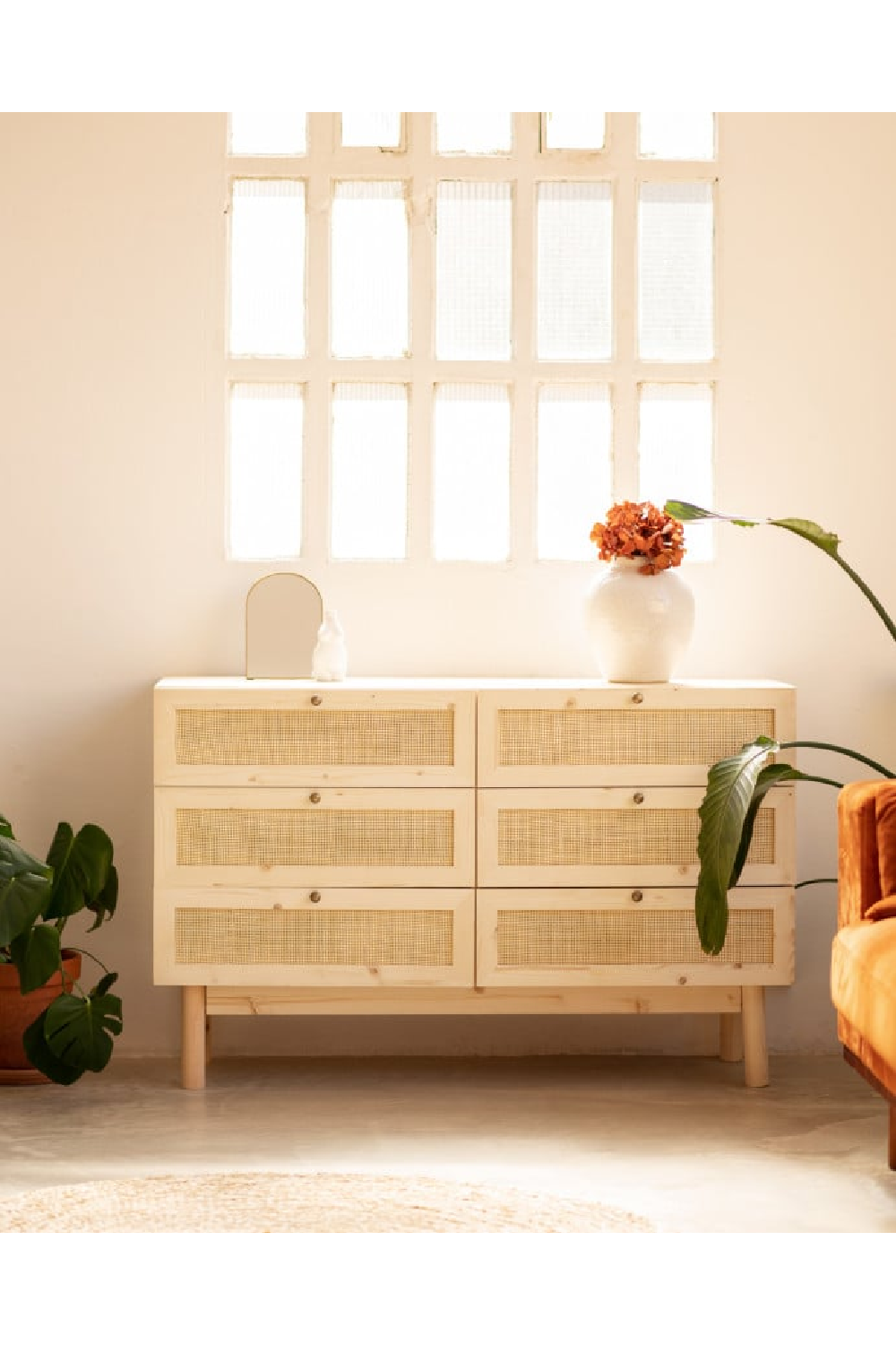 Rattan Weave 6-Drawer Chest | Decowood Frida | Oroa.com