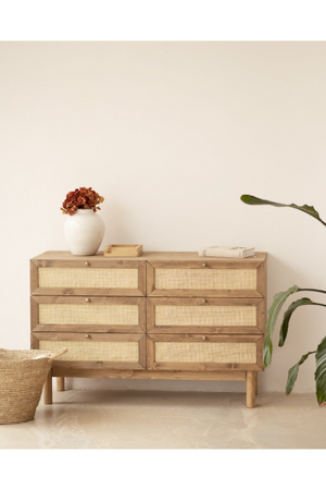 Rattan Weave 6-Drawer Chest | Decowood Frida | Oroa.com