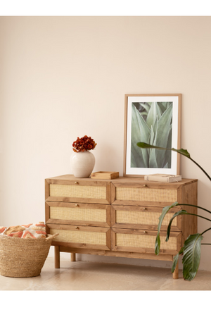 Rattan Weave 6-Drawer Chest | Decowood Frida | Oroa.com
