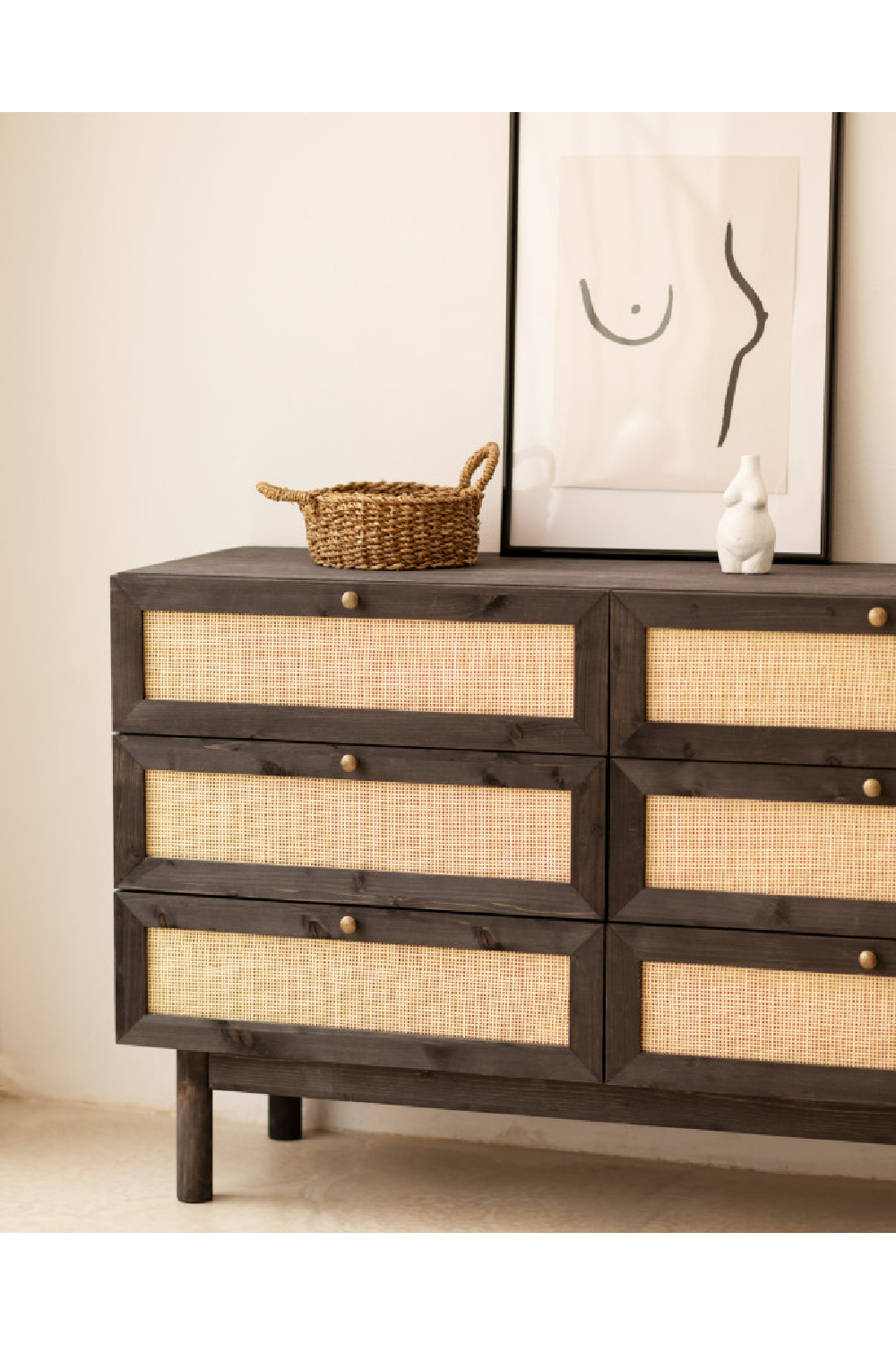 Rattan Weave 6-Drawer Chest | Decowood Frida | Oroa.com