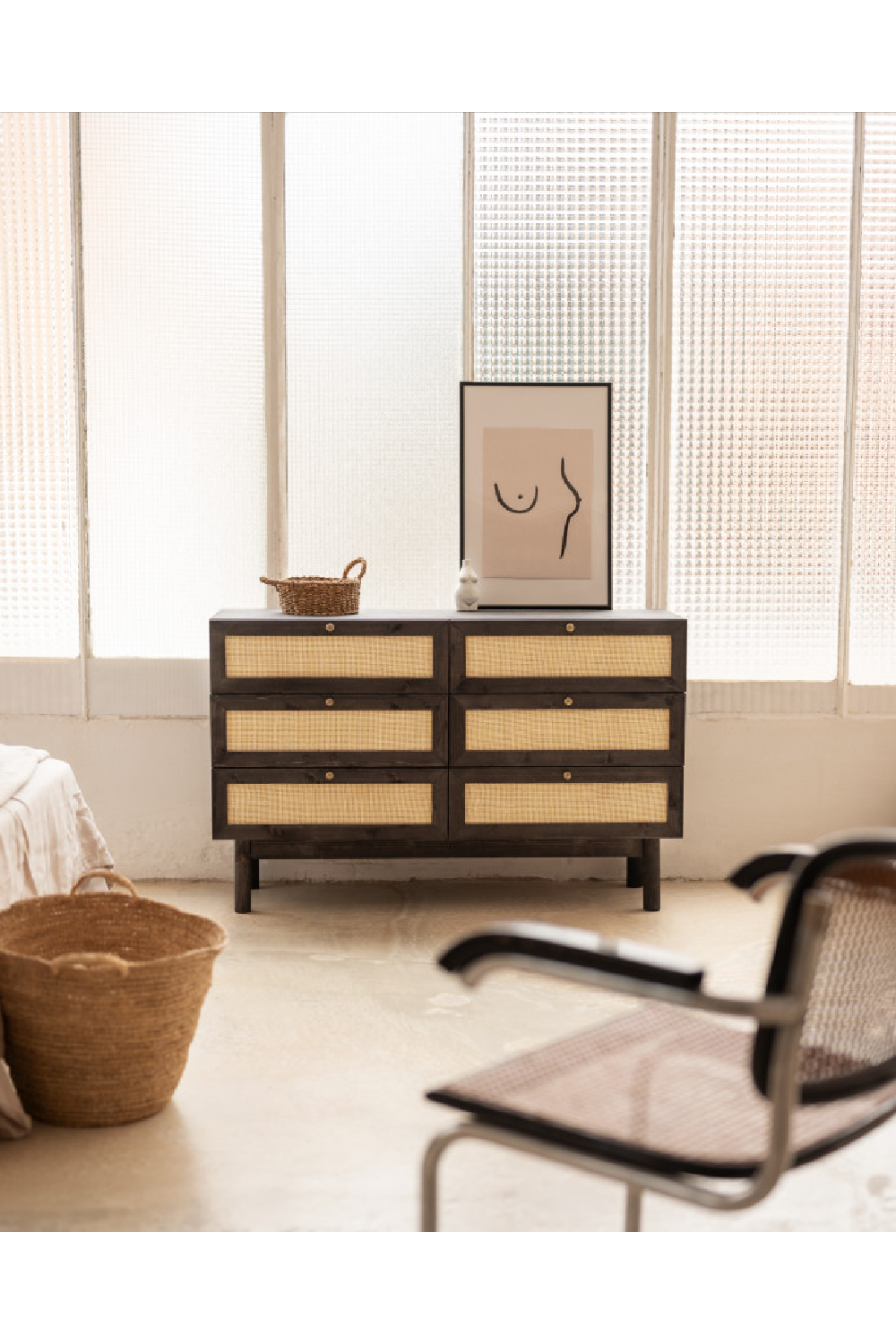 Rattan Weave 6-Drawer Chest | Decowood Frida | Oroa.com