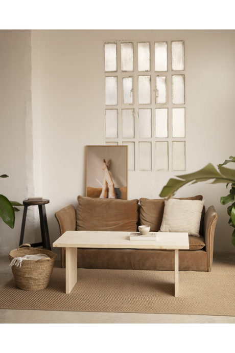Solid Pine Minimalist Coffee Table | Decowood Frida | Oroa.com