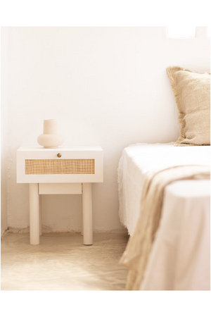 Rattan Drawer Bedside Table | Decowood Frida | Oroa.com