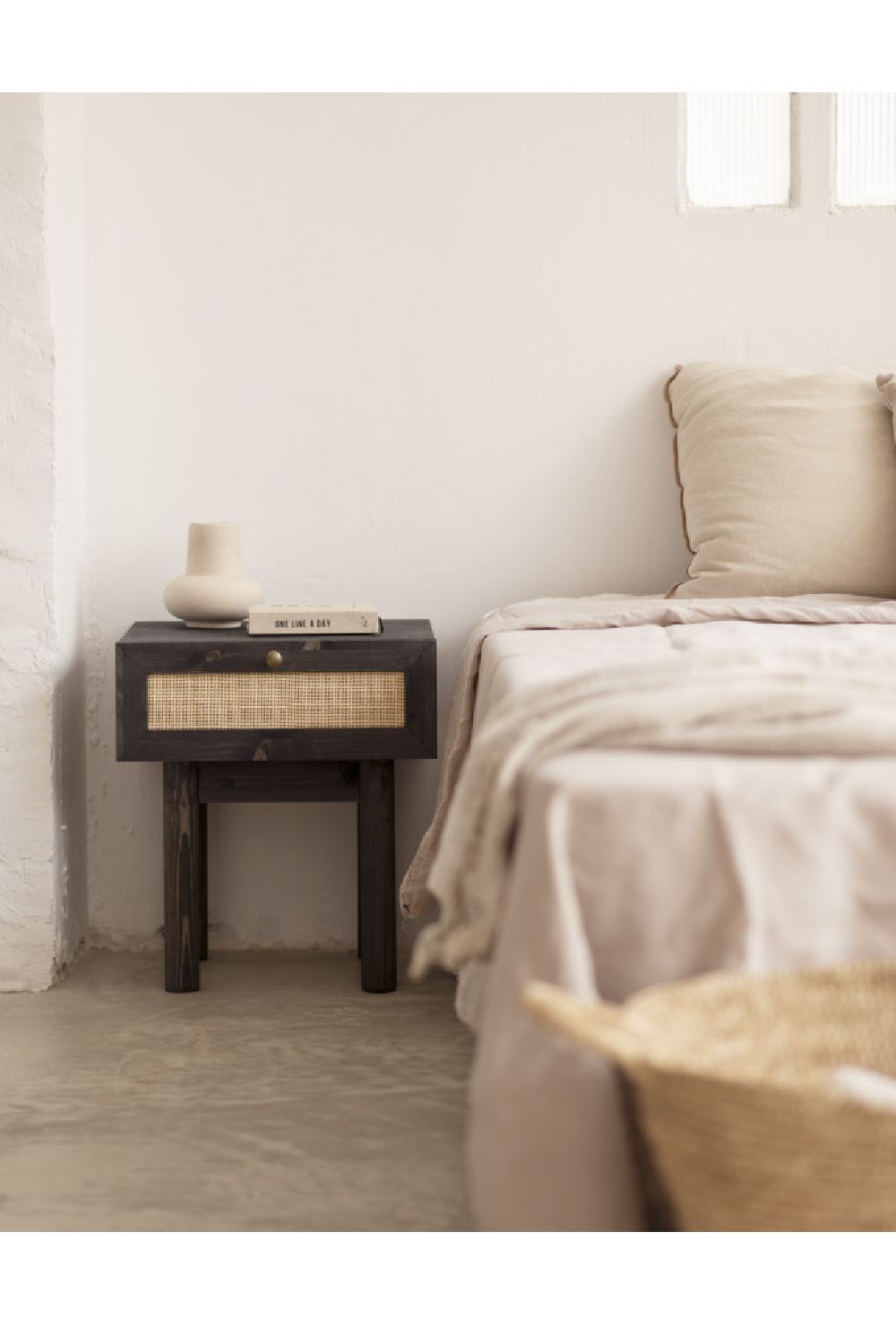 Rattan Drawer Bedside Table | Decowood Frida | Oroa.com