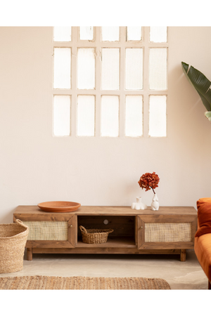 Rattan 2-Door Media Unit | Decowood Frida | Oroa.com