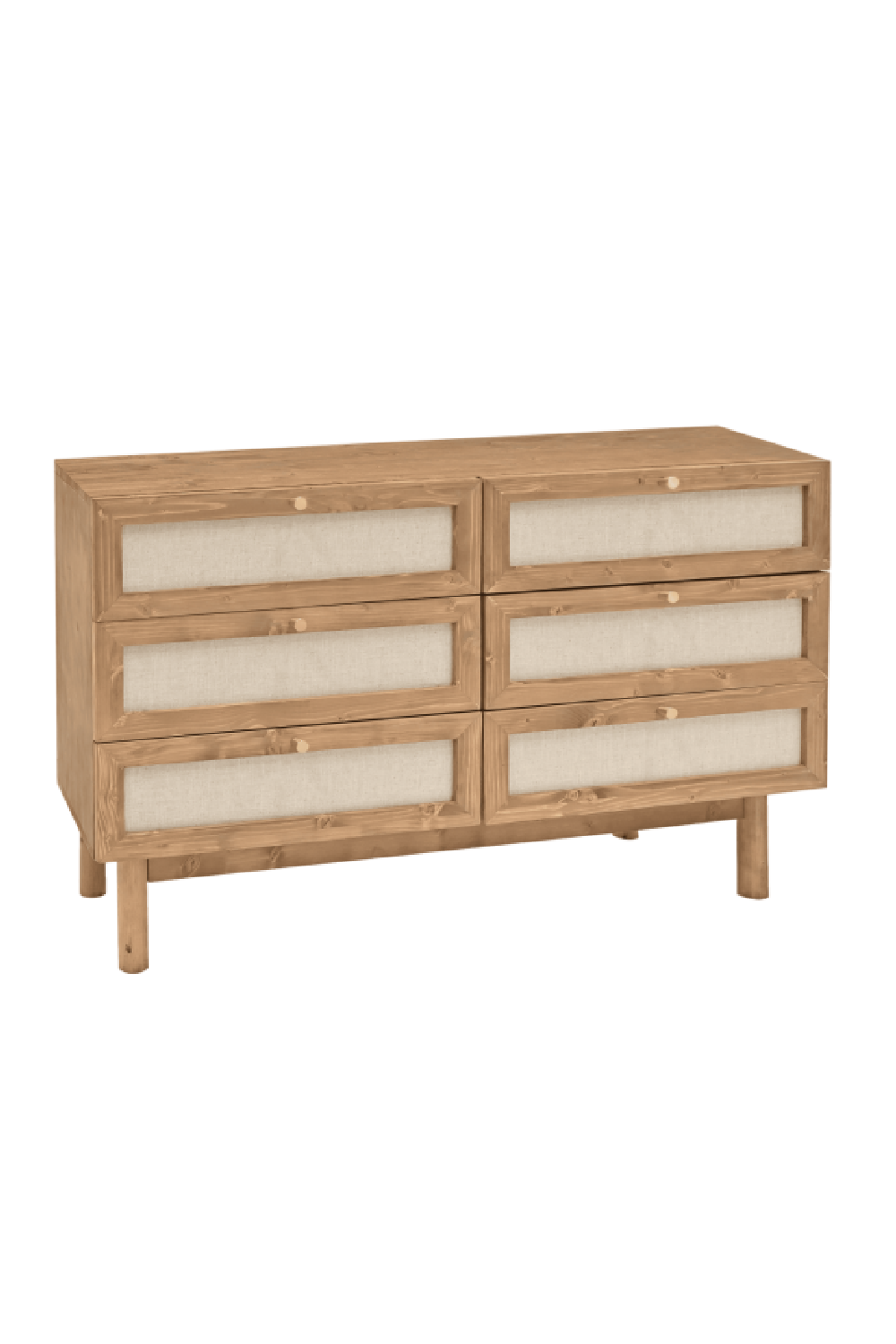 Wood Framed Fabric 6-Drawer Chest | Decowood Linen | Oroa.com