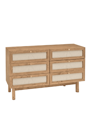 Wood Framed Fabric 6-Drawer Chest | Decowood Linen | Oroa.com