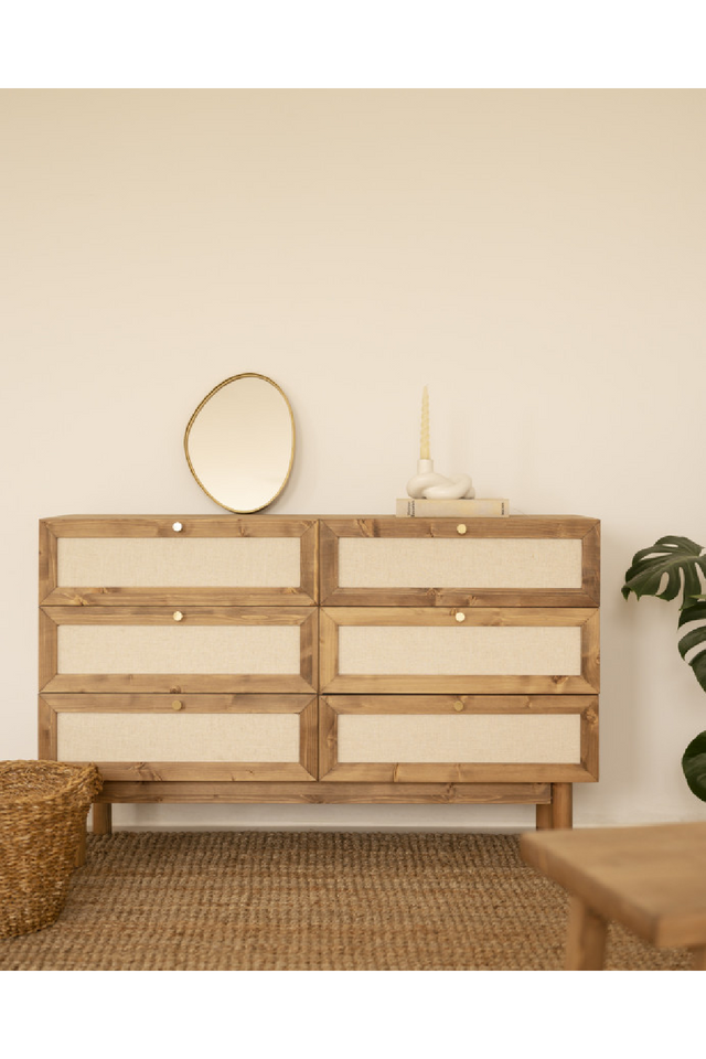 Wood Framed Fabric 6-Drawer Chest | Decowood Linen | Oroa.com