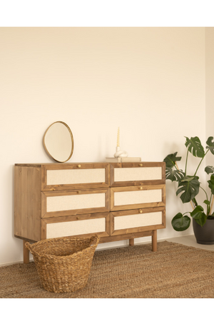 Wood Framed Fabric 6-Drawer Chest | Decowood Linen | Oroa.com