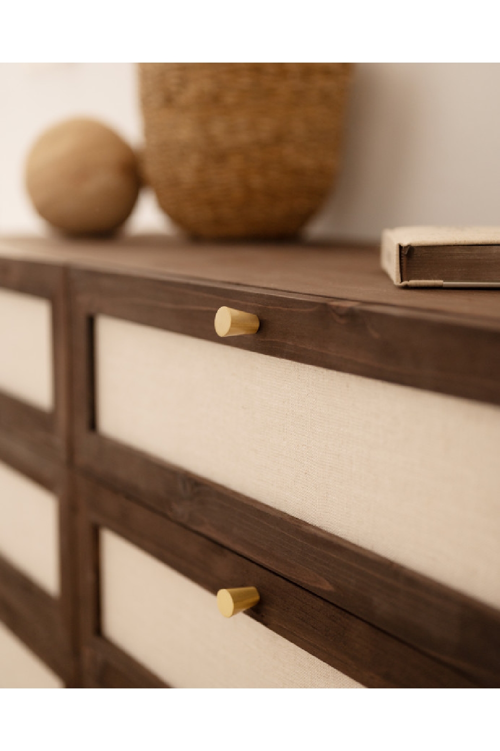 Wood Framed Fabric 6-Drawer Chest | Decowood Linen | Oroa.com
