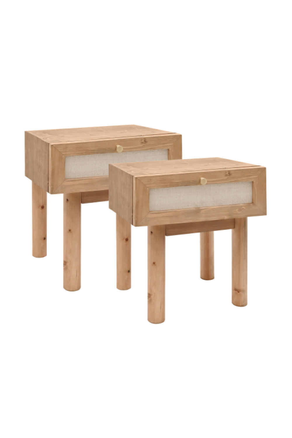 Fabric 1-Drawer Bedside Tables (2) | Decowood Linen | Oroa.com