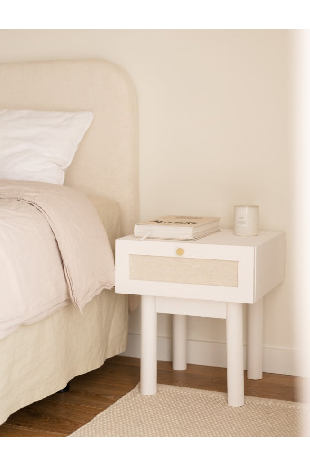Fabric 1-Drawer Bedside Tables (2) | Decowood Linen | Oroa.com