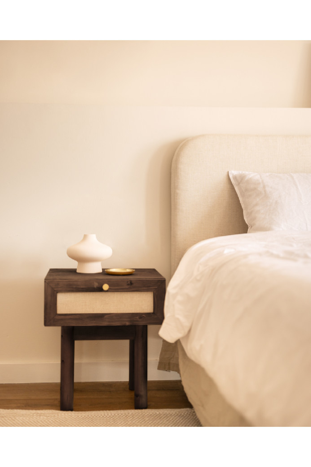 Fabric 1-Drawer Bedside Tables (2) | Decowood Linen | Oroa.com