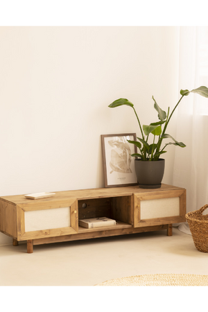 Fabric 2-Door TV Stand | Decowood Linen | Oroa.com