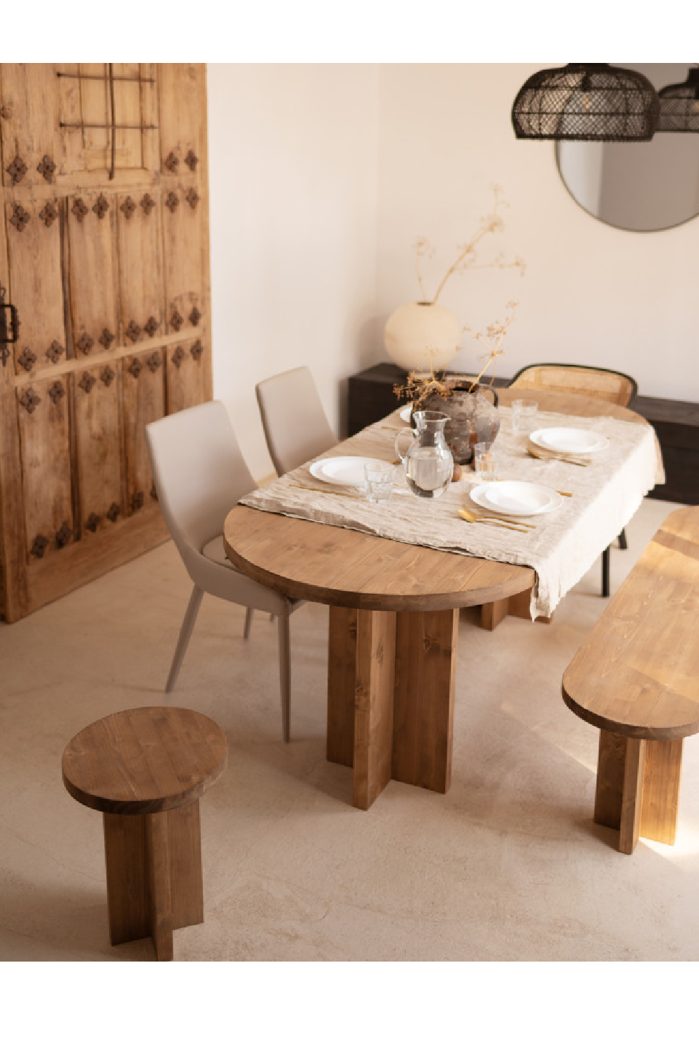 Oval Solid Wood Dining Table | Decowood Tokyo | Oroa.com