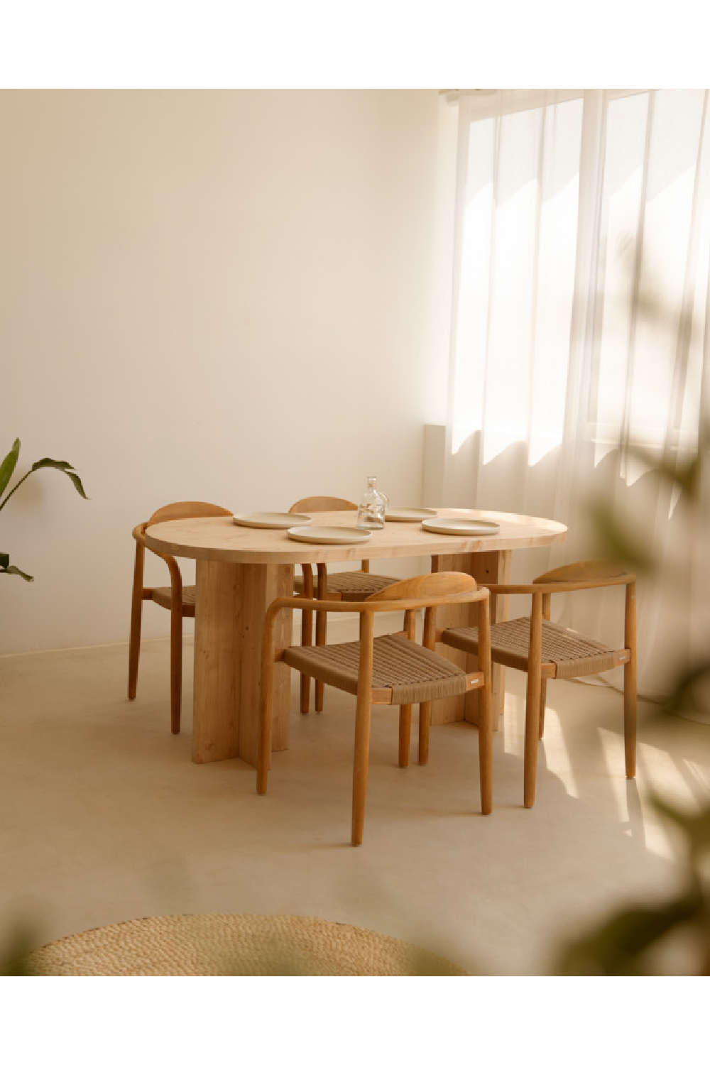 Oval Solid Wood Dining Table | Decowood Tokyo | Oroa.com